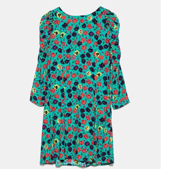 ☘️ Zara Multicolored Floral Print Dress ☘️ - Picture 7 of 10